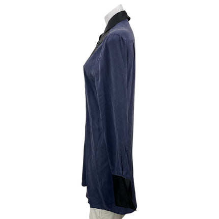 Equipment Women's Blue Gray Long Sleeves Button Down Shirt Tunic Blouse Top Sz S