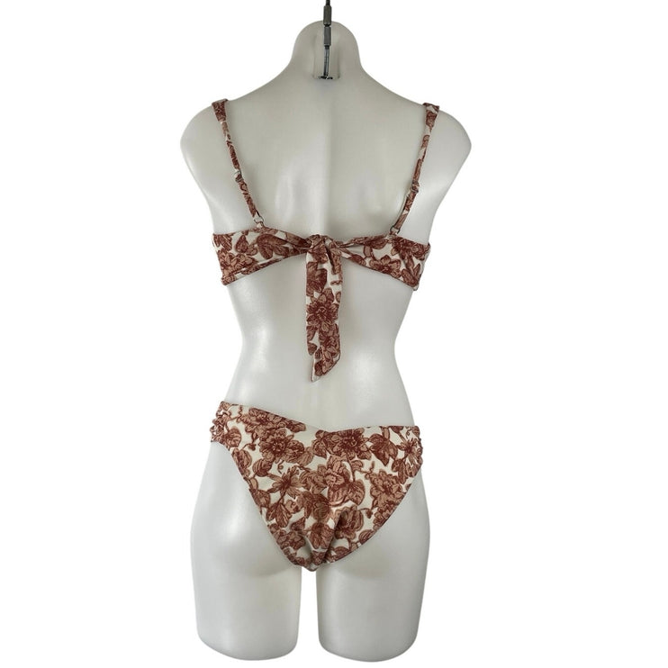Abercrombie & Fitch Curve Love Floral Ticking Underwire Bikini Swimwear Set XL/M