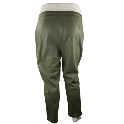 ASOS Design Green Faux Vegan Leather High Waist Straight Trousers Pants Size 14
