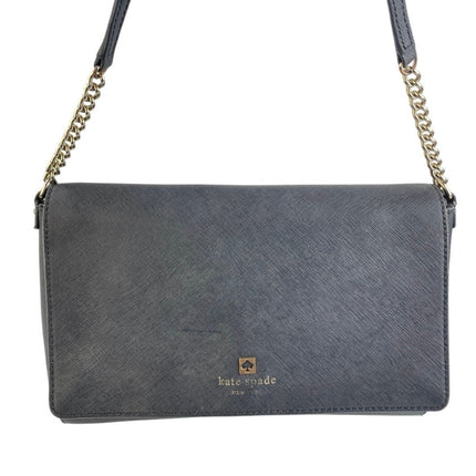 Kate Spade Charlotte Street 100% Leather Black Chain Strap Flap Crossbody Bag