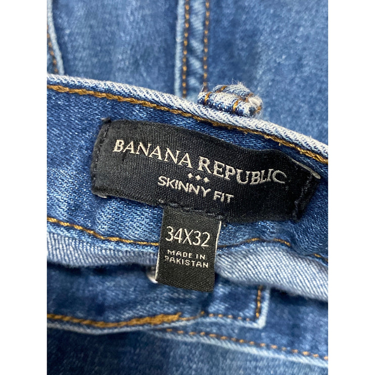 Banana Republic Men's Blue High Waisted Skinny Fit Denim Jeans Pants Size 34x32