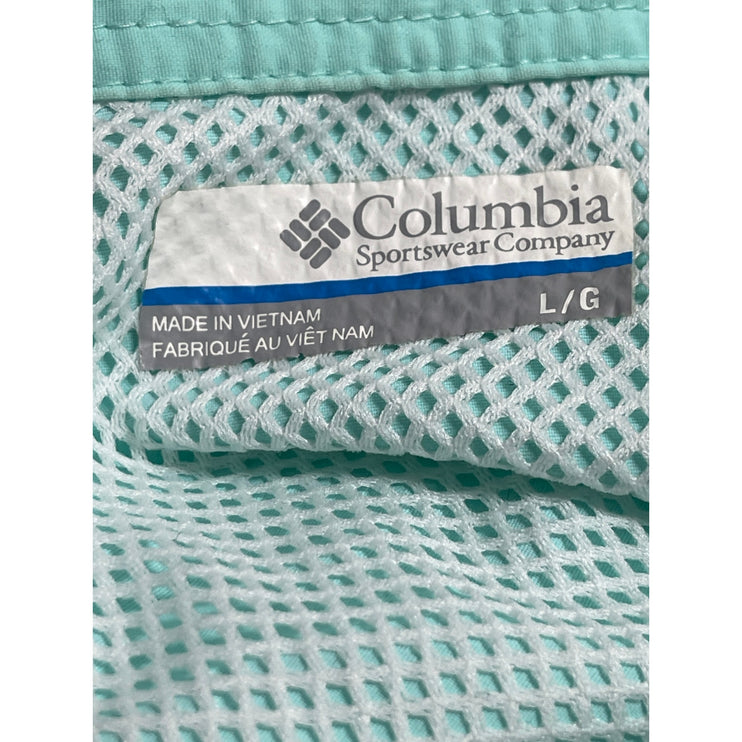 Columbia PFG Bahama II Men's Green Collared Short Sleeve Button Down Shirt Top L