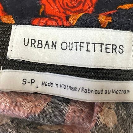 Urban Outfitters Black Multicolor Floral Roses Side Slip Midi Slip Skirt Size S