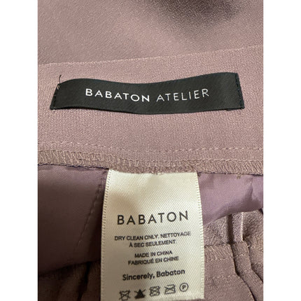 Aritzia Babaton Purple High Rise Pleated Tapered Cropped Trousers Pants Size 4