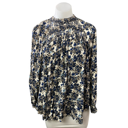 Free People Women's Multicolor Floral Long Sleeve Babydoll Blouse Top Size XS