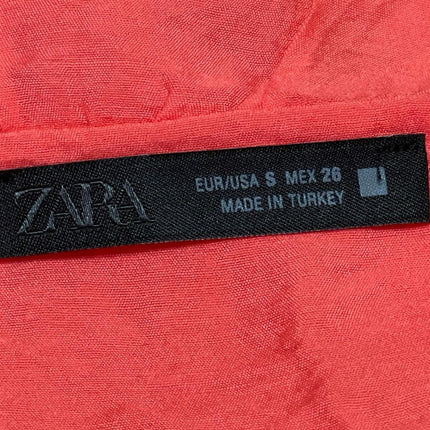 Zara Womens Red Sleeveless Cami Camisole Ruffle Tiered Tie Front Tank Top Size S