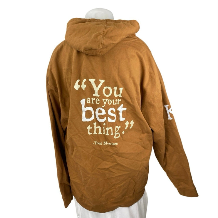 Independent Women's Brown Graphic Print Long Sleeve Hooded Hoodie Sweatshirt XL