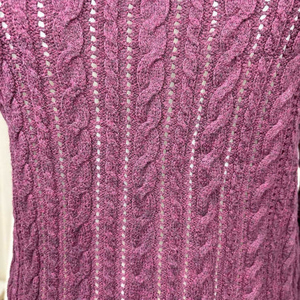 American Eagle Vintage Y2K Maroon Red Crochet Cable Knit Pullover Sweater Sz XS