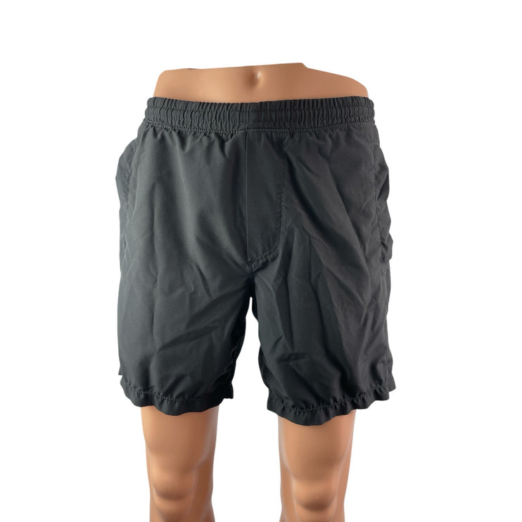 boom. Men's Gray Pull On Yoga Workout Running Gym Athletic Mini Shorts Size S