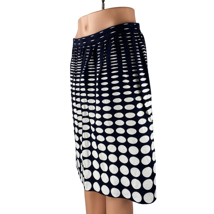 J.Crew Black White Polka Dots Gradient High Waist Pocket A Line Mini Skirt Sz 6