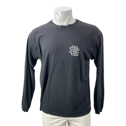 Eric Emanuel Men's Black Long Sleeve Crew Neck Graphic T Shirt Tee Top Size L