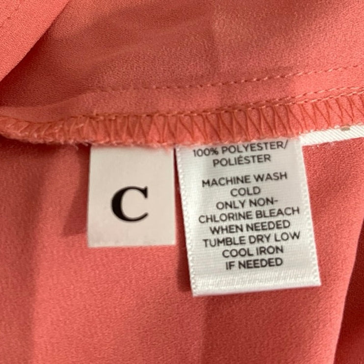 Ann Taylor LOFT Women's Coral Half Sleeve Pintucked Casual Blouse Top Size SP