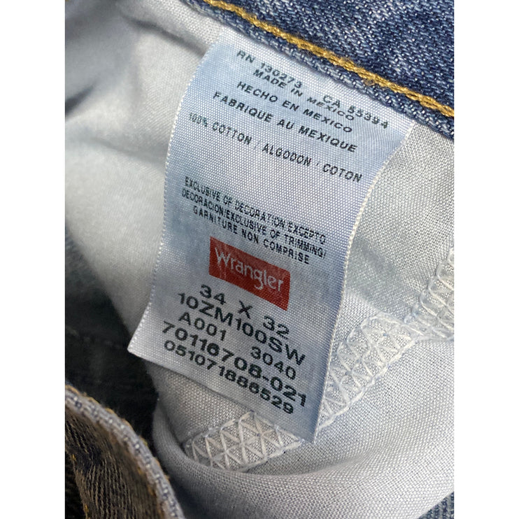 Wrangler Mens Blue High Rise Medium Wash Straight Leg Denim Jeans Pants Sz 34x32