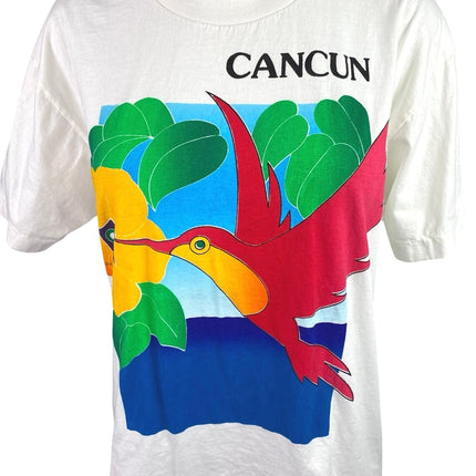 Peer By Peter Mussfeldt White Cancun Crewneck Short Sleeve Tee T shirt Top Sz L