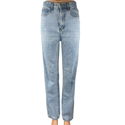 Nasty Gal Women's Blue Light Wash High Waisted Straight Leg Denim Jeans Size 4