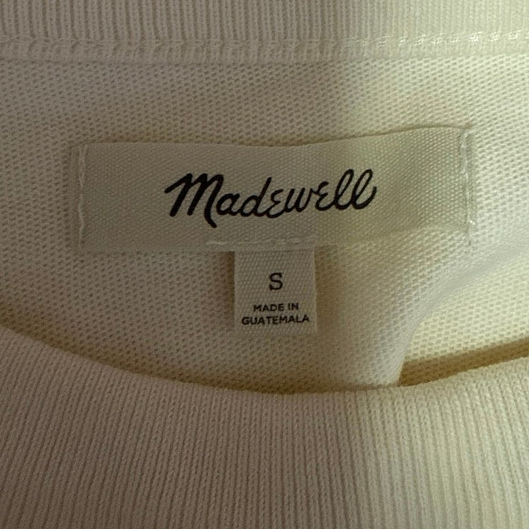 Madewell Cream Knit Ocean Beach Surf Graphic Print Muscle Tank Tee Top Size S