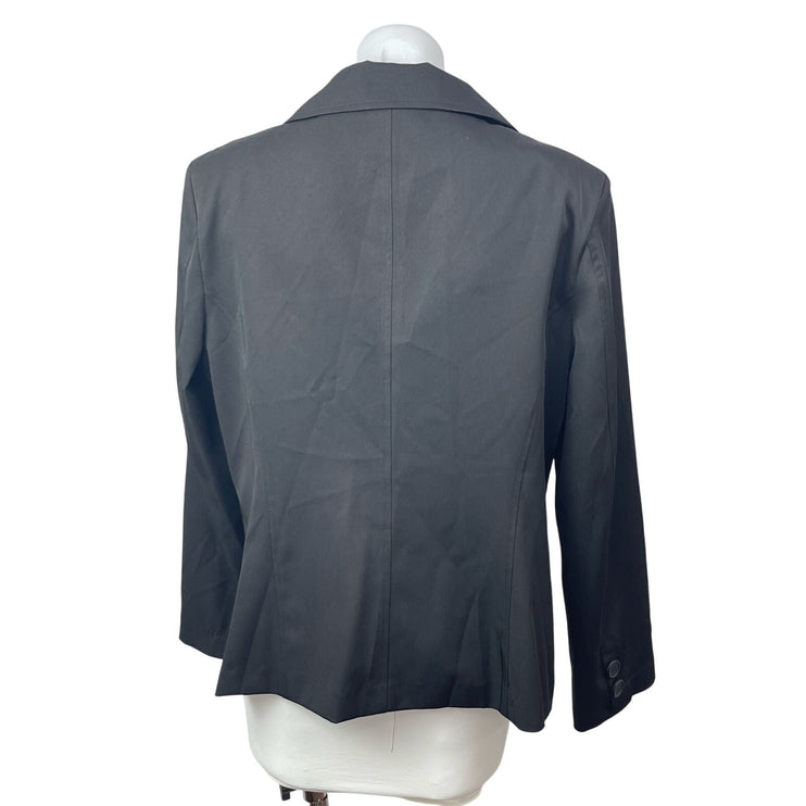 Camila Women's Black Long Sleeve Notch Lapel One Button Blazer Coat Jacket Sz 12