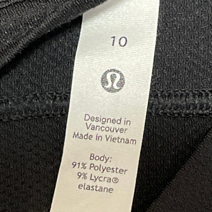 Lululemon Women's Black Long Sleeve Athletic Activewear Tee T-shirt Top Size 10