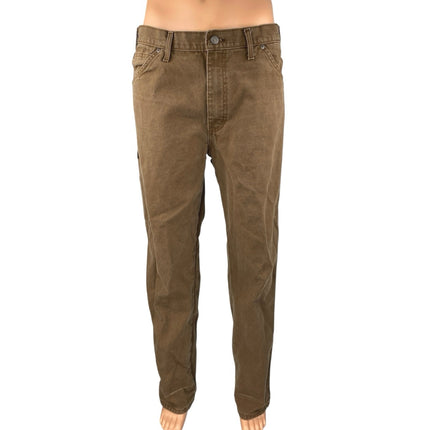 Dickies Men's Brown Slim Straight Mid Rise Khaki Chino Trousers Pants Size 36