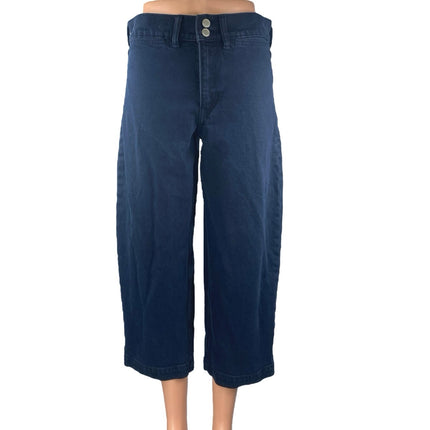 Banana Republic Women's Blue Wide Leg High Waist Crop Denim Jeans Pants Size 27