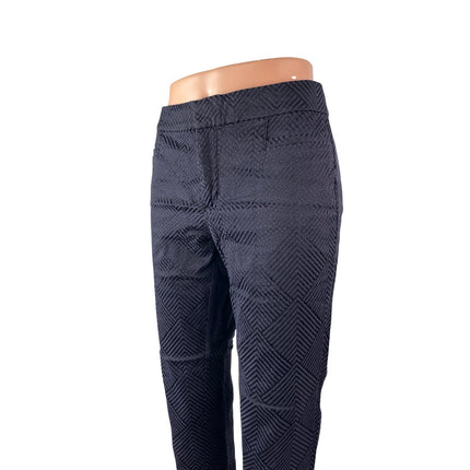 Banana Republic Women's Navy Blue Argyle Pattern Straight Trousers Pants Size 4