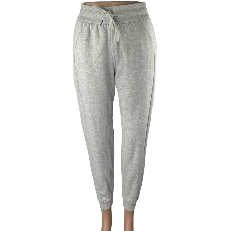Women's Gray High Waisted Drawstring Tapered Athletic Jogger Sweat Pants Size S