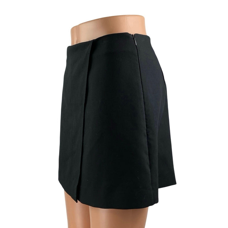 Zara Women's Blue High Waisted Zip Faux Wrap Mini Skirt Shorts Skort Size S