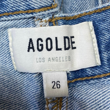 Agolde Criss Cross Women's Blue Light Wash High Rise Straight Denim Jeans Sz 26