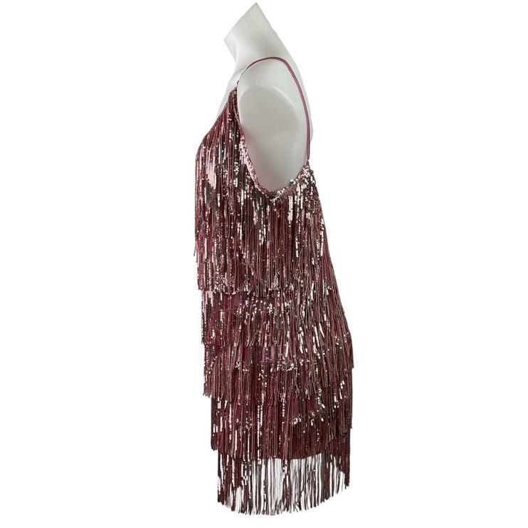 NEW Fashion Nova After Party Pink Sleeveless Cami Camisole Sequin Mini Dress 1X