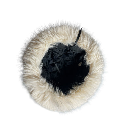 Women's Beige Leopard Animal Print Faux Fur Fluffy Winter Bucket Hat Cap OS