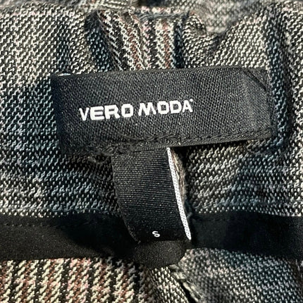 Vero Moda Womens Gray Plaod Checkered Low Rise Straight Trousers Dress Pants S