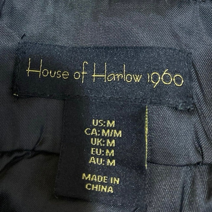 House of Harlow 1960 Yellow Black Gingham Long Sleeve Blazer Skirt 2 Pc Set S/M