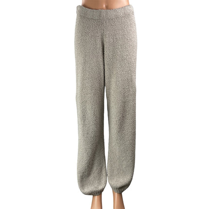 SKIMS Women's Gray High Rise Knit Textured Straight Leg Lounge Trouser Pants S/M
