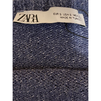 Zara Womens Blue Distressed Sleeveless Square Neck Bralette Crop Cami Tank Top S