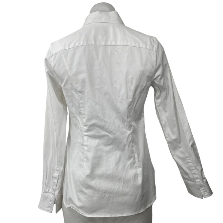 Banana Republic Riley White Collared Long Sleeve Button Up Tailored Shirt Top 0