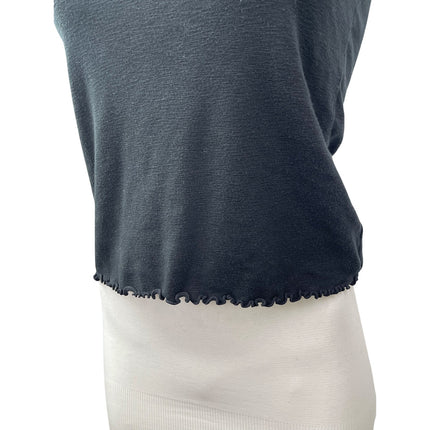 Madewell Women's Black Lettuce Short Sleeve Crew Neck T Shirt Tee Top Size XS