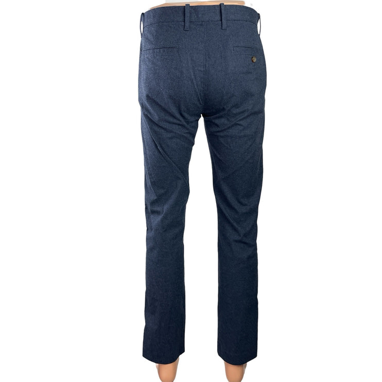 J.Crew Flex Mens Blue Mid Waist Straight Leg Tailored Trousers Dress Pants 30x32