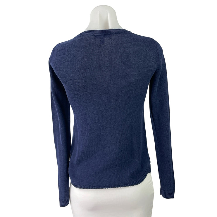 Lilly Pulitzer Womens Blue Long Sleeve Button Henley Pullover Sweater Top Sz XS
