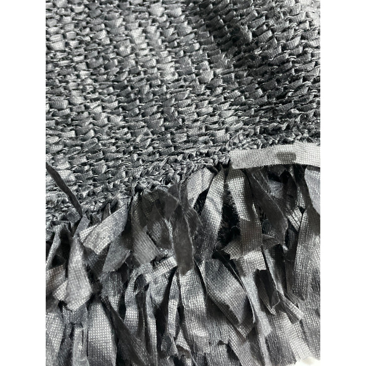 Club Monaco Women's Black Sleeveless Linen Ruffle Fringe Tank Blouse Top Size M