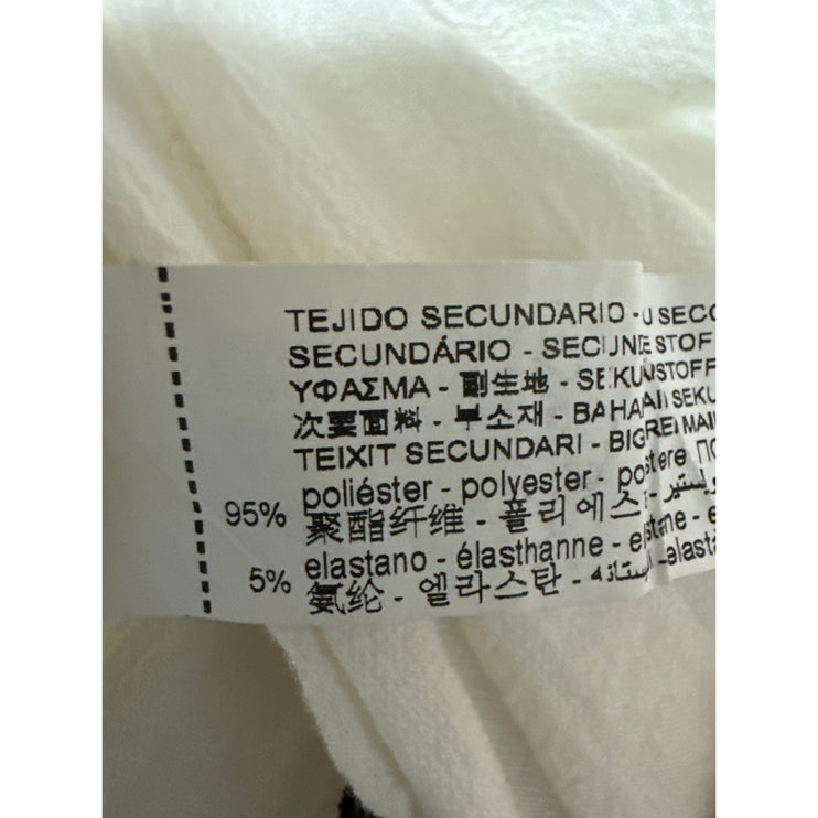 Zara White Sleeveless Faux Wrap Drapey Surplice Blouse Bodysuit Top Size S