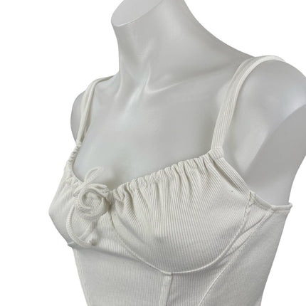 Princess Polly Made With Love Women's White Sleeveless Crop Cami Corset Top Sz 2