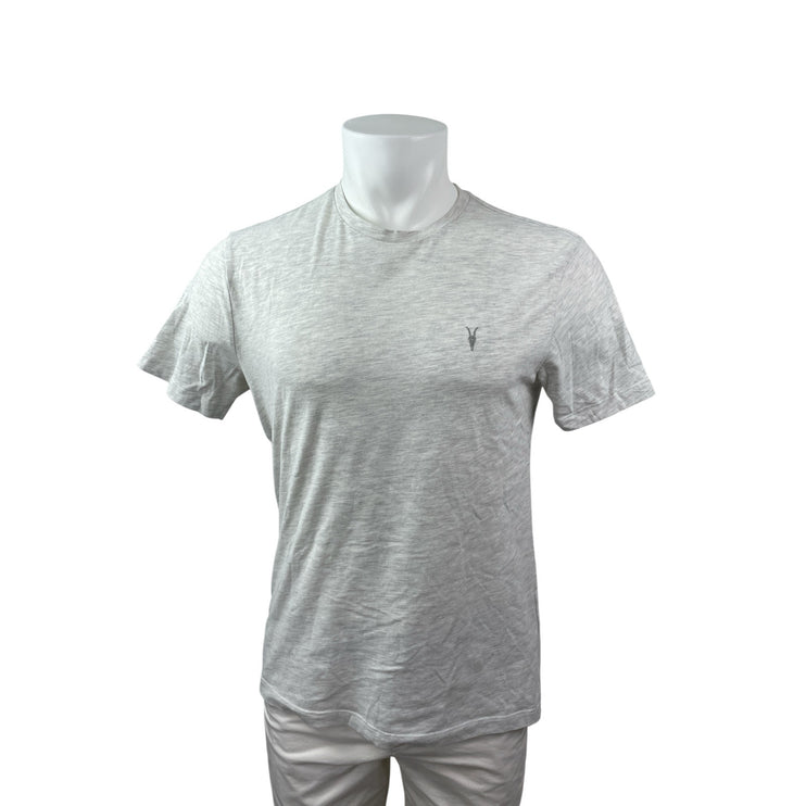 AllSaints Men's Gray Logo Heather Short Sleeve Crew Neck T Shirt Tee Top Size M