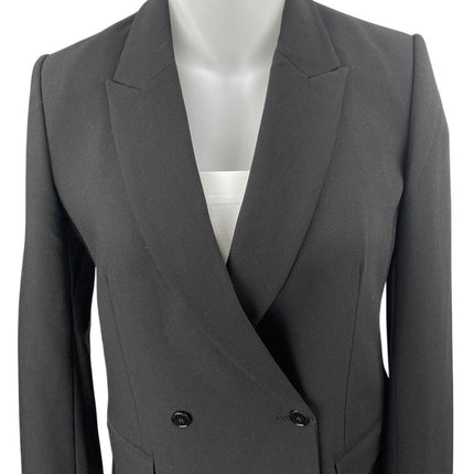 Club Monaco Women's Black Double Breasted Notch Collar Blazer Coat Jacket Sz 12