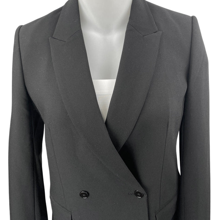 Club Monaco Women's Black Double Breasted Notch Collar Blazer Coat Jacket Sz 12