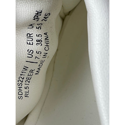Dream Pairs Women's White Square Toe Leather Stiletto Heels Sandals Size 7.5