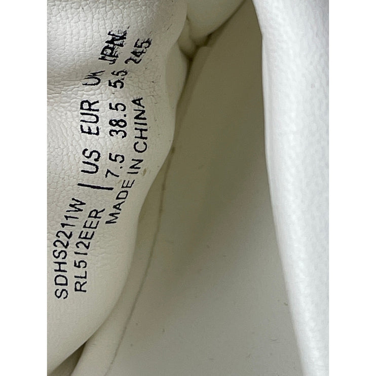 Dream Pairs Women's White Square Toe Leather Stiletto Heels Sandals Size 7.5