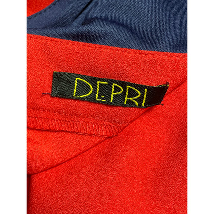 Depri Women's Navy Blue Red Long Mesh Sleeve Backless V Neck Romper Shorts Sz L