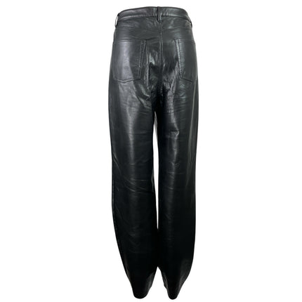 Aritzia Wilfred The Melina Women Black Faux Leather Vegan Trousers Pants Size 12