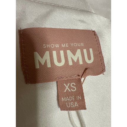 NEW Show Me Your Mumu White Silk Satin Halter Open Back Mini Slip Dress Size XS