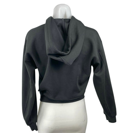 Uniqlo Black Yoga Gym Athletic Activewear Crop Hoodie Sweater Sweatshirt Top XS